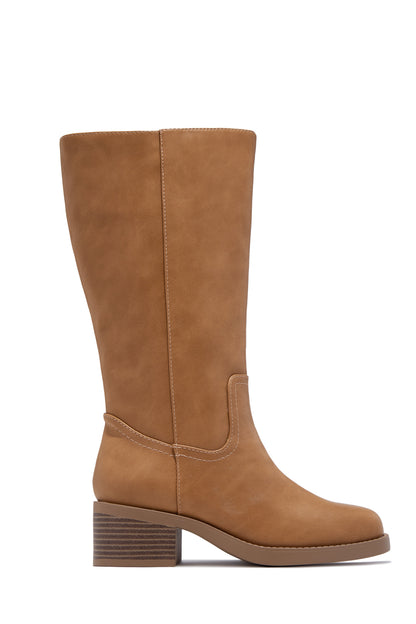 Midnight Icon Below The Knee Moto Boots - Camel
