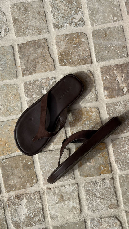 Orianna Slide - Dark Cacao Suede