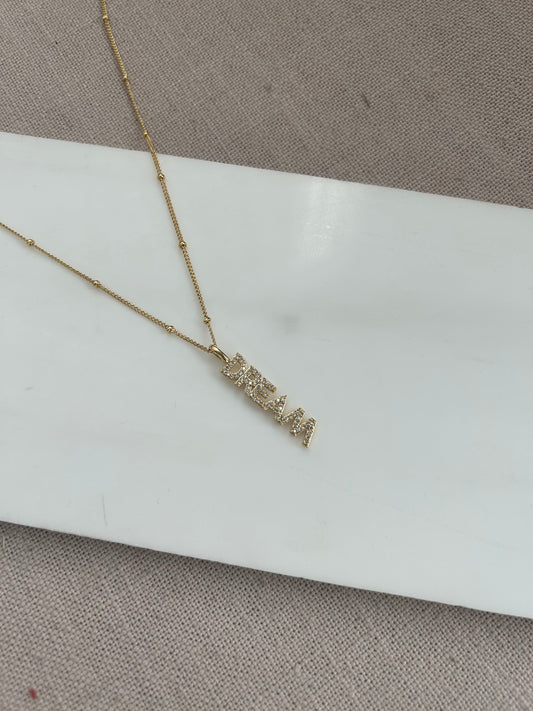 Not Afraid To Dream 14K Gold Plated Inspirational Necklace (Gold)