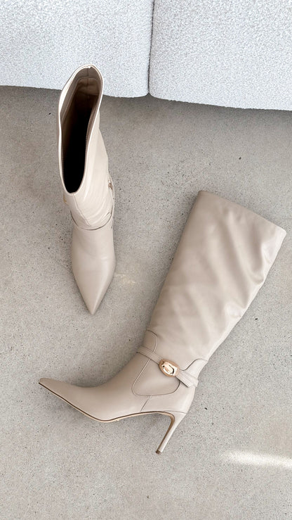 Druella Heeled Boot - Stone