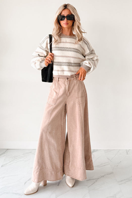 Norris Ultra Wide Leg Mustard Seed Jeans (Mocha Mousse)