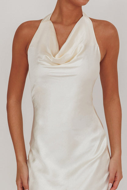 Element Halterneck Maxi Dress Champagne