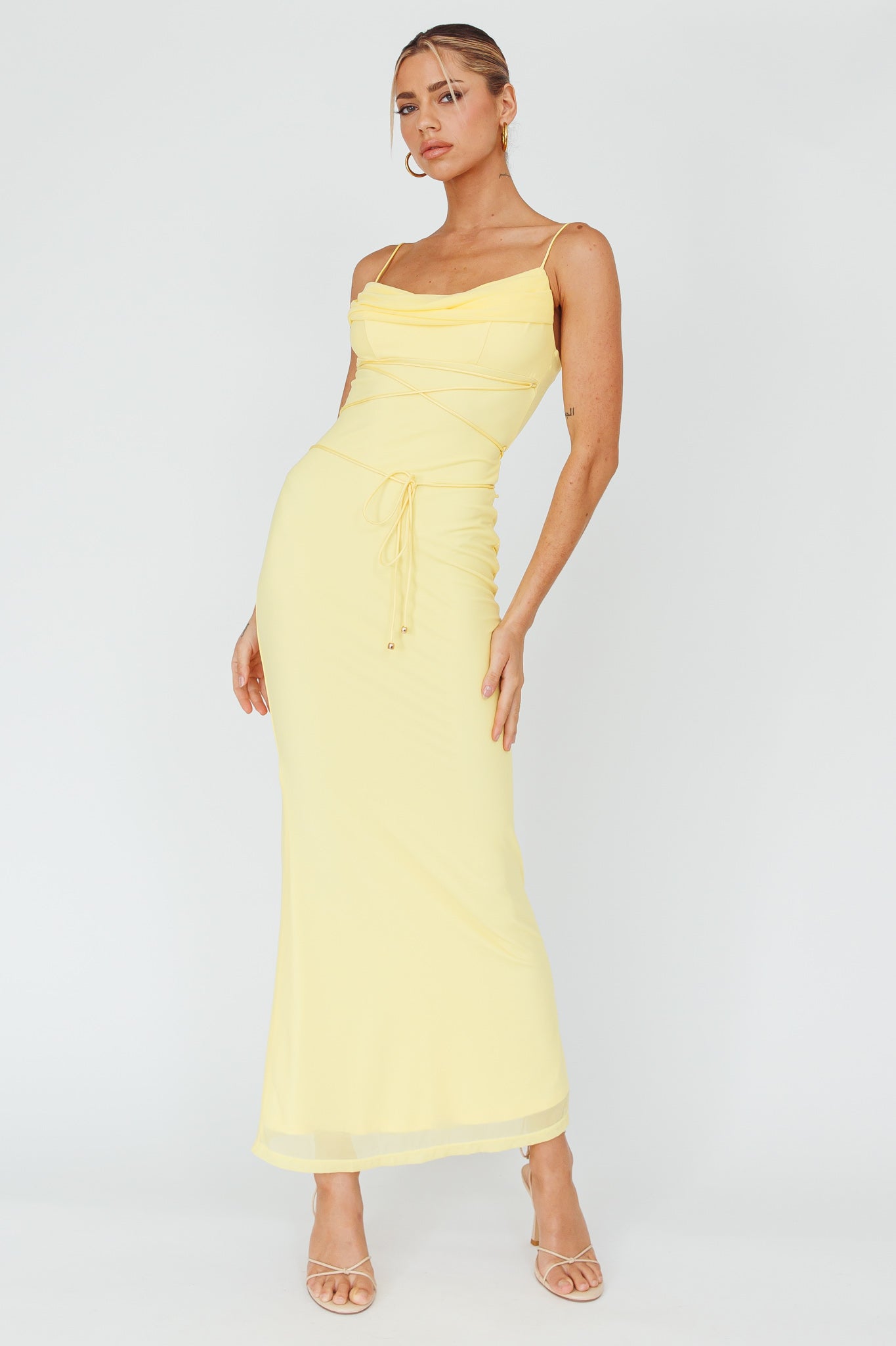 Teava Laced Waist Maxi Dress Butter