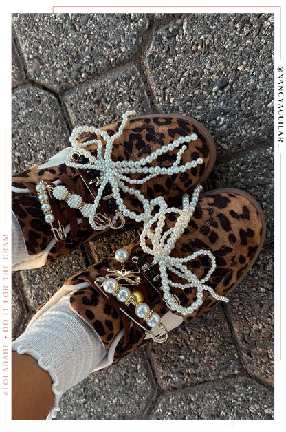 Piper Lace Up Sneakers - Leopard