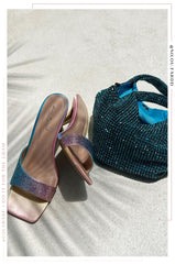 Irina Embellished Mid High Heels - Multi