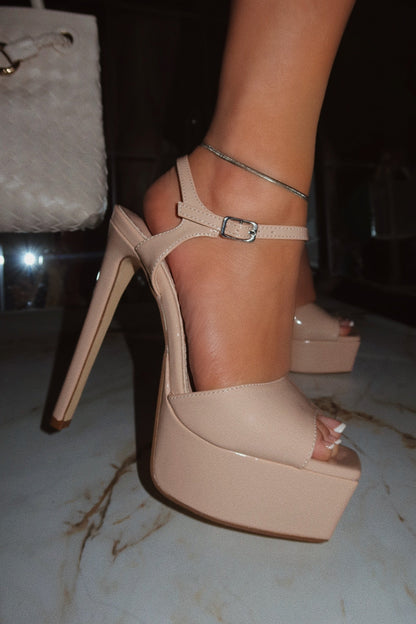 Paulina Platform High Heels - Nude