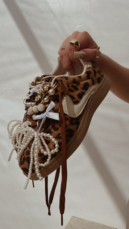 Piper Lace Up Sneakers - Leopard
