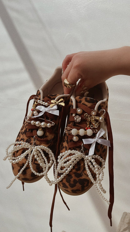 Piper Lace Up Sneakers - Leopard