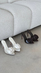 Casey Heel - Choc Satin