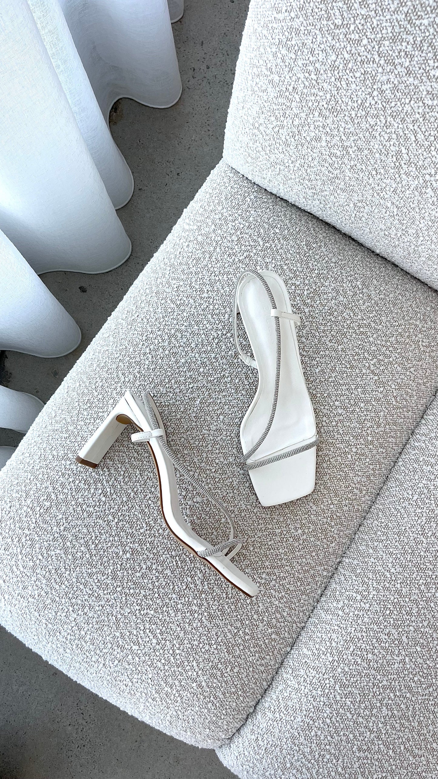 Kaye Heels - White Diamante