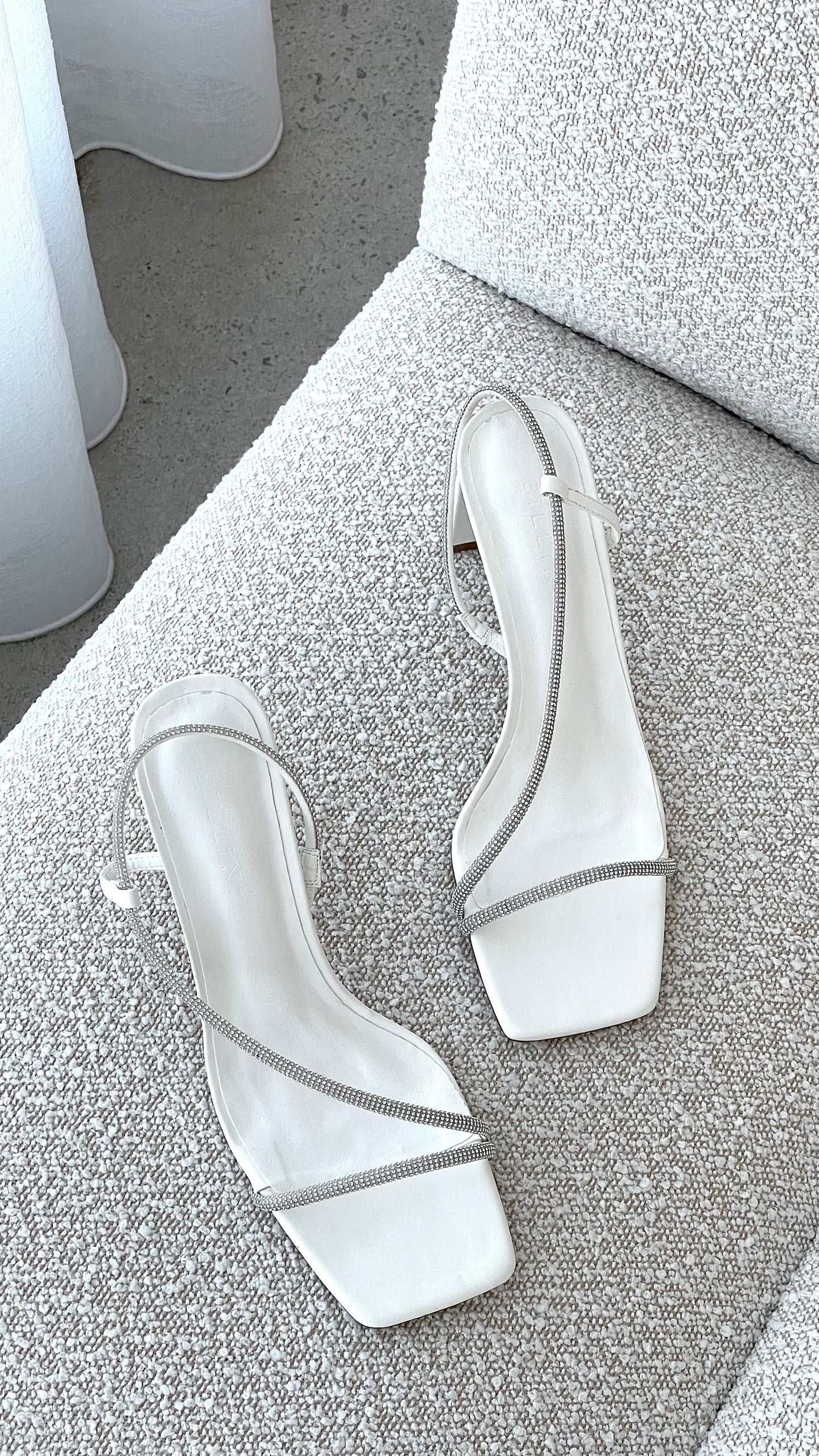 Kaye Heels - White Diamante