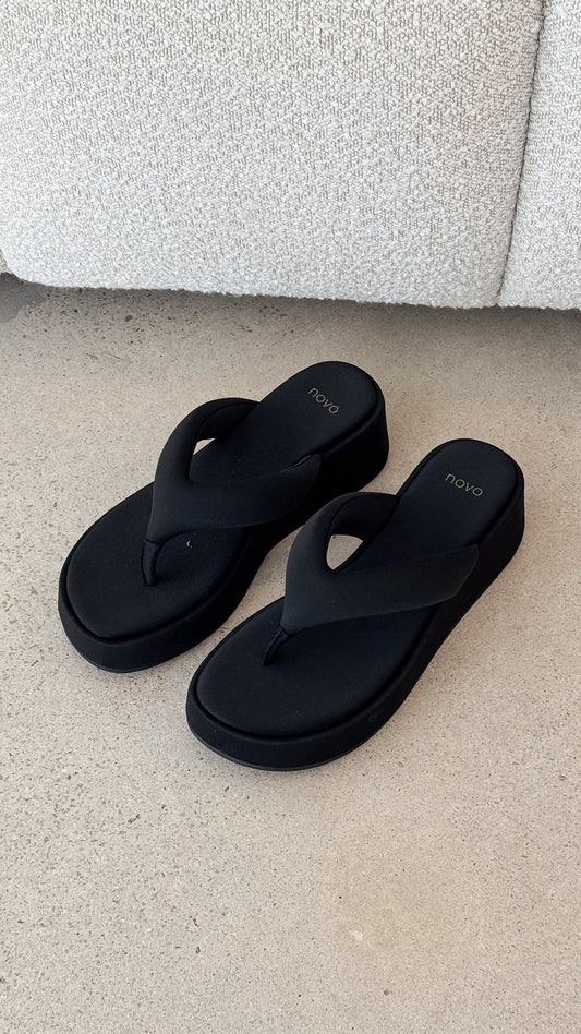 Bibiana Platform Thong - Black