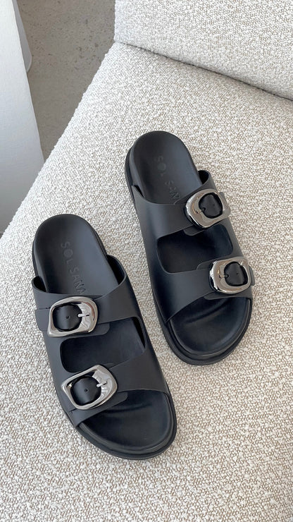 Sol Sana San Jose Footbed - Black / Silver
