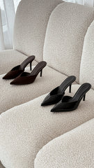 Karey Heel - Dark Cacao Suede
