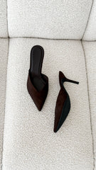 Karey Heel - Dark Cacao Suede