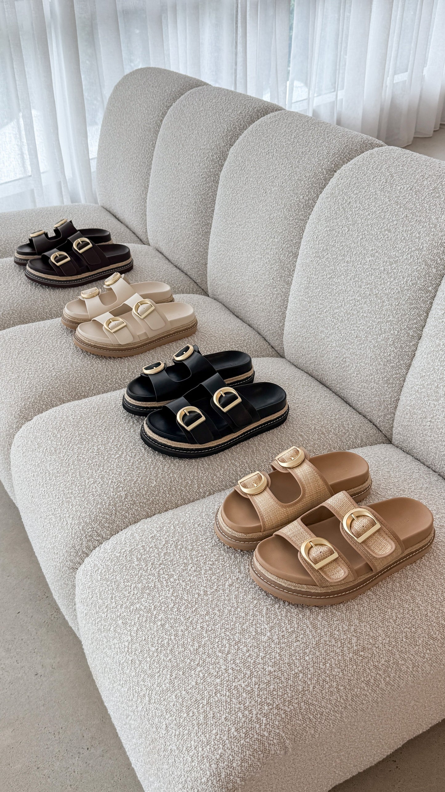 Anora Slide - Natural Raffia