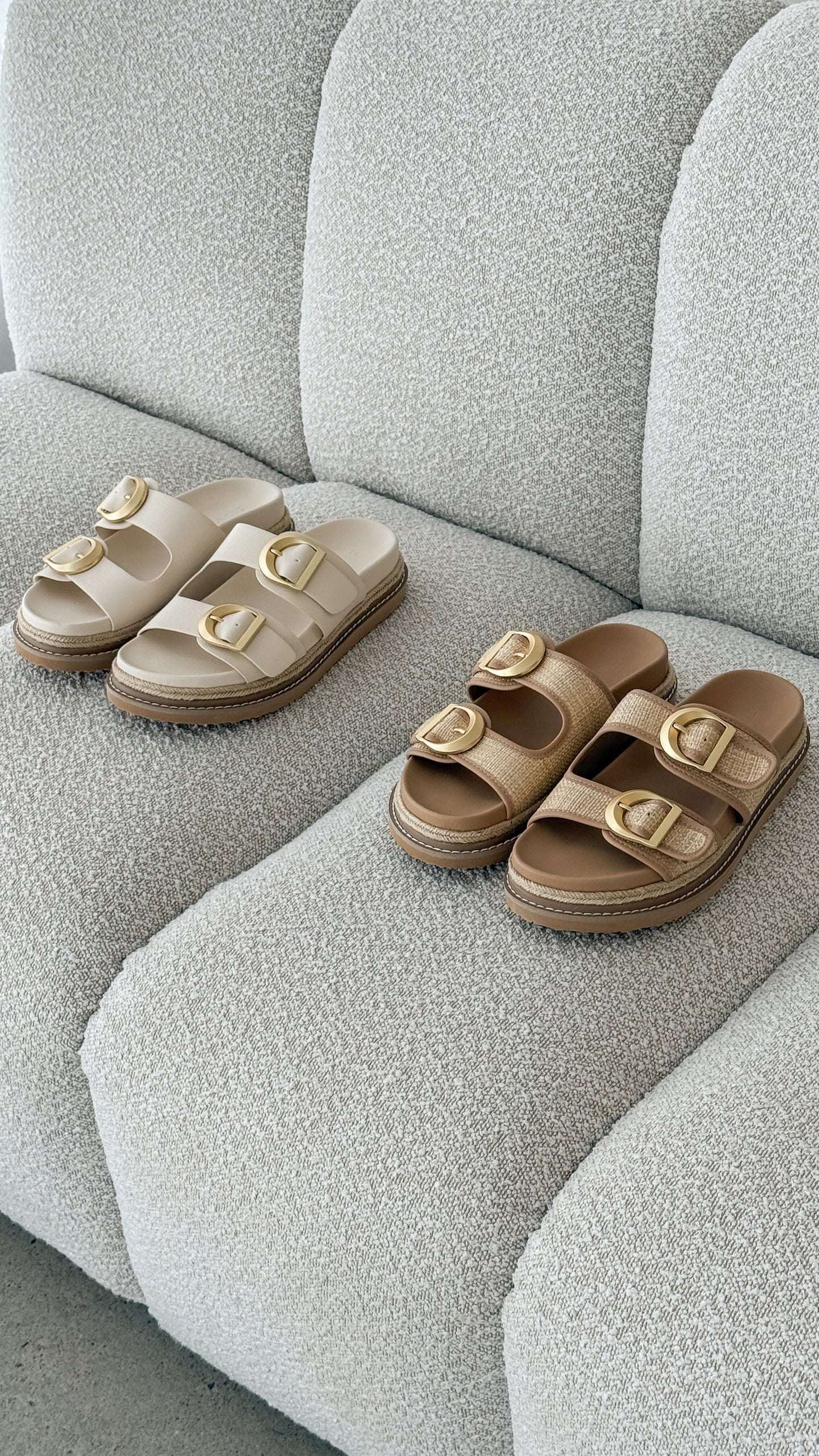 Anora Slide - Natural Raffia