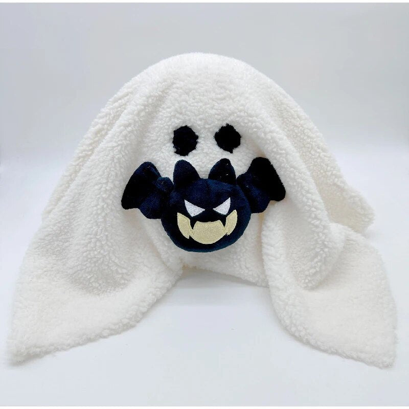 Cute Ghost with Pumpkin Pillow in Hand for Halloween Decor White Ghost Doll Kid Children Gift Sofa Decor Soft Cotton Pillow