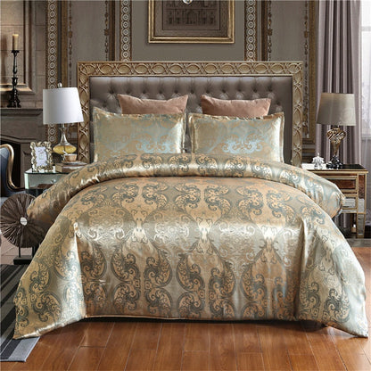 Europe and America Jacquard Luxury Bedding Set Satin Modern Luxury Bedding Sets High End rayon Wedding Duvet Cover Set Queen