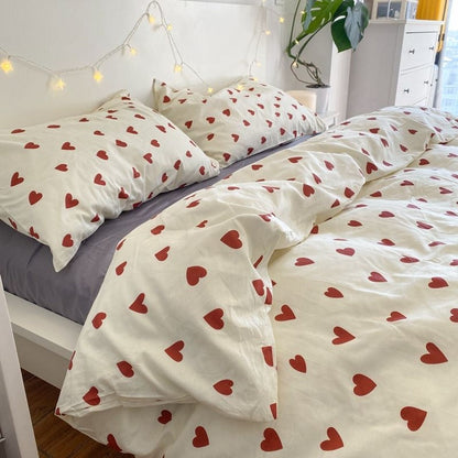 Fashion Bedding Set White Green Double Bed Linens Nordic Duvet Cover Pillowcase Queen Size Flat Sheet Classic Grid Kids Winter