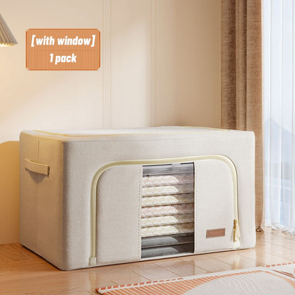 Fabric Foldable Storage Organizer Large Capacity Home Storage Box for Clothes Quilt Blanket Wardrobe Clothing Organizer