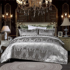 Europe and America Jacquard Luxury Bedding Set Satin Modern Luxury Bedding Sets High End rayon Wedding Duvet Cover Set Queen