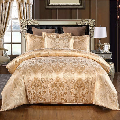 Europe and America Jacquard Luxury Bedding Set Satin Modern Luxury Bedding Sets High End rayon Wedding Duvet Cover Set Queen