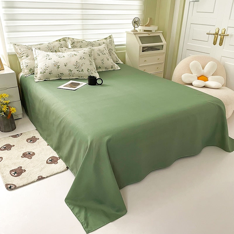 Floral Print Brushed Home Bedding Set Simple Fresh Comfortable Duvet Cover Set with Sheet Comforter Covers Pillowcases Bed Linen