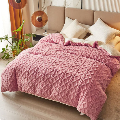 Dual Use Artificial Cashmere Duvet Cover Winter Warm Plush Quilt Cover Blanket Warmth Double-sided Fleece Comforter Covers Soft