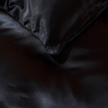Duvet Cover Luxury Satin Single Double Queen Size Quilt Cover Home Comfortable Solid Color Zipper Bedding Cover