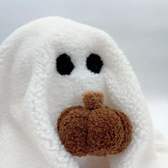 Cute Ghost with Pumpkin Pillow in Hand for Halloween Decor White Ghost Doll Kid Children Gift Sofa Decor Soft Cotton Pillow