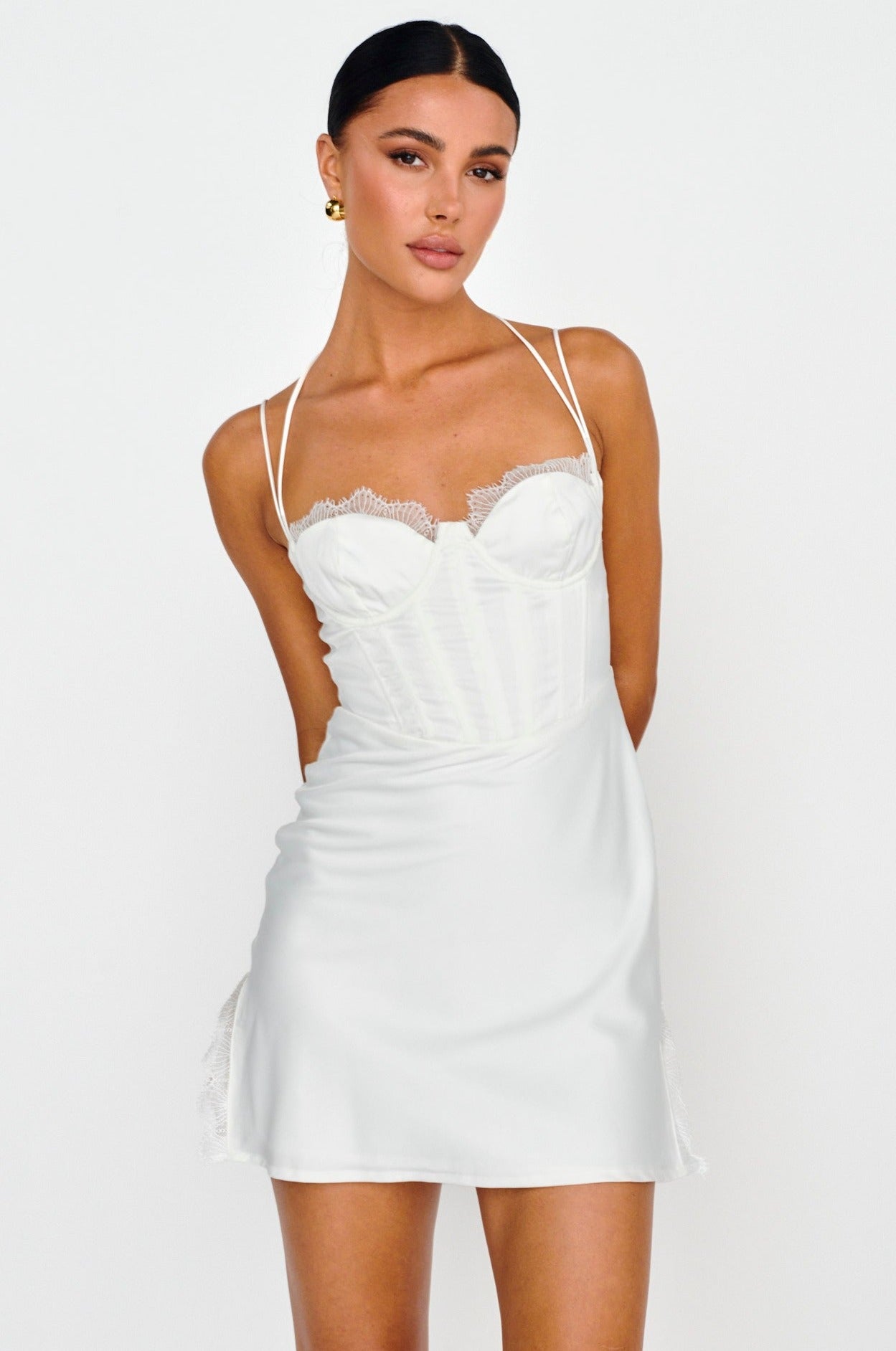 Wishing On A Star Bustier Mini Dress White