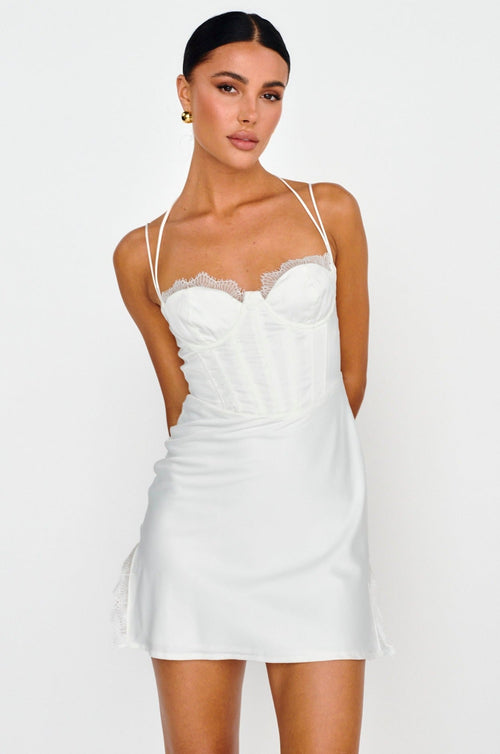 Wishing On A Star Bustier Mini Dress White