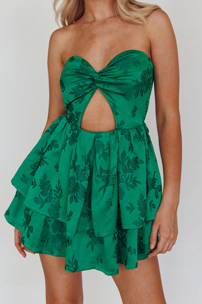 Tylah Keyhole Twist Bust Mini Dress Green