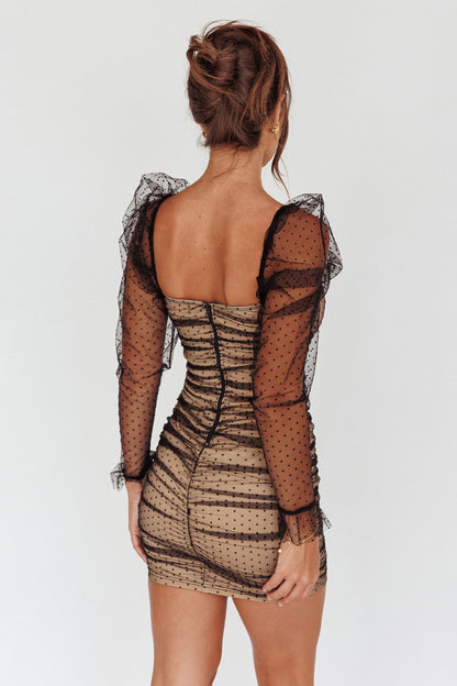 Like Lovers Hail Spot Mini Dress Black