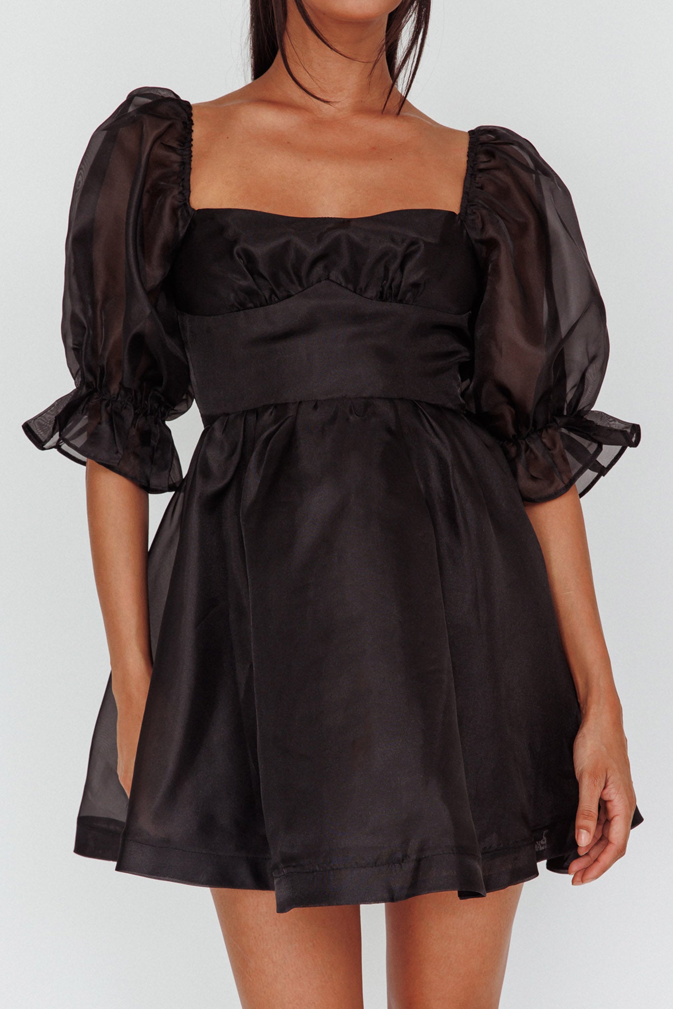 I've Got Sunshine Puff Sleeve Mini Dress Black