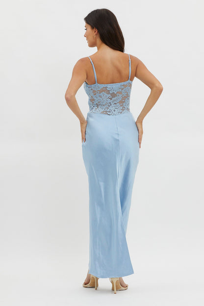 Moon Magic Floral Bodice Dress Blue