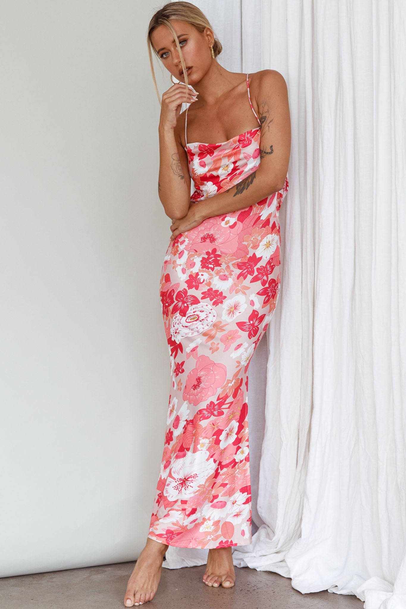 You're My Sunshine Tie-Up Back Midi Dress Pink