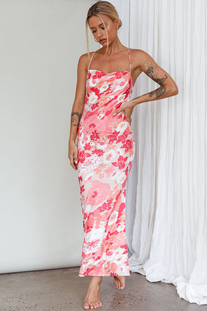 You're My Sunshine Tie-Up Back Midi Dress Pink
