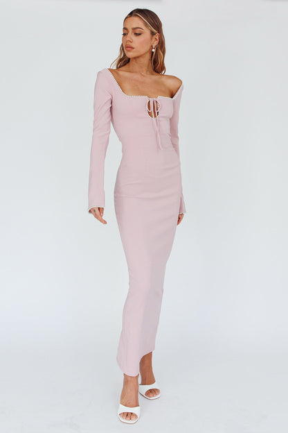 Samantha Pearl Detailing Midi Dress Blush