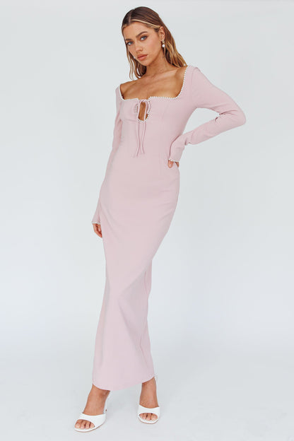 Samantha Pearl Detailing Midi Dress Blush
