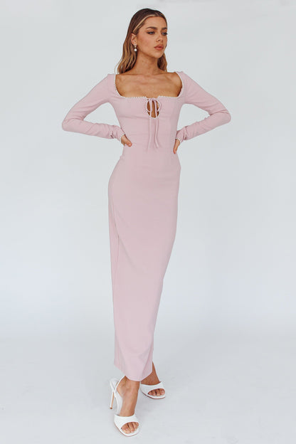 Samantha Pearl Detailing Midi Dress Blush