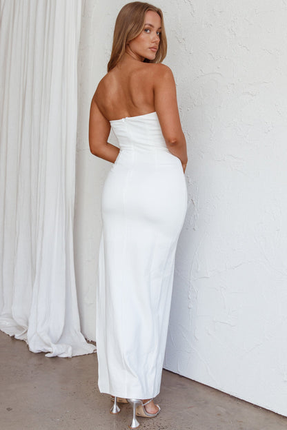 Mykonos Nights Strapless Maxi Dress White