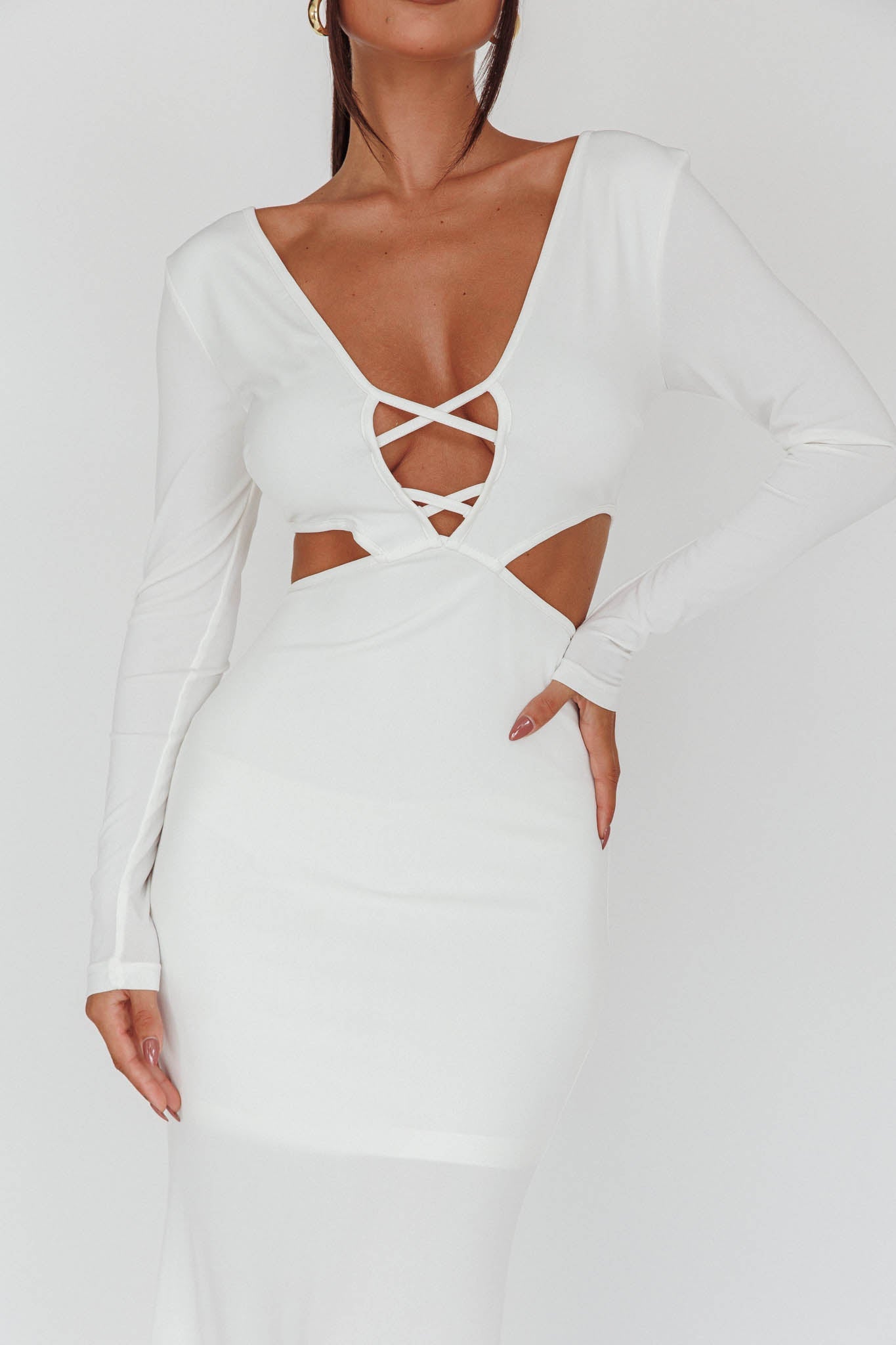 Dress Codes Cut-Out Maxi Dress White