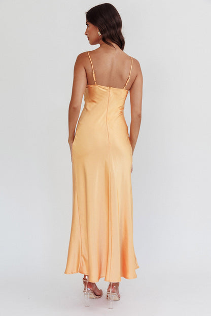 Inhibitions Lace Bust Midi Dress Melon