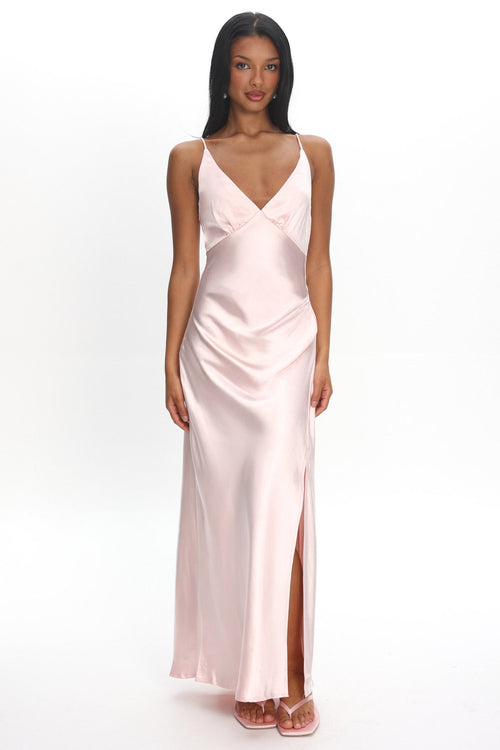 Marlie Side Pleat Maxi Dress Blush