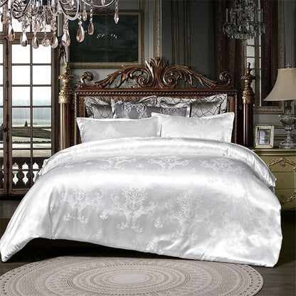 Europe and America Jacquard Luxury Bedding Set Satin Modern Luxury Bedding Sets High End rayon Wedding Duvet Cover Set Queen