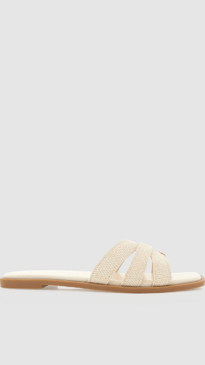 Geo Slide - Cream Raffia
