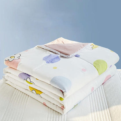 Flowers Soft Skin Friendly Summer Blanket Lace Super Soft Comfortable Quilted Quilt Thin Machine Wash Single Double Bed Quilts