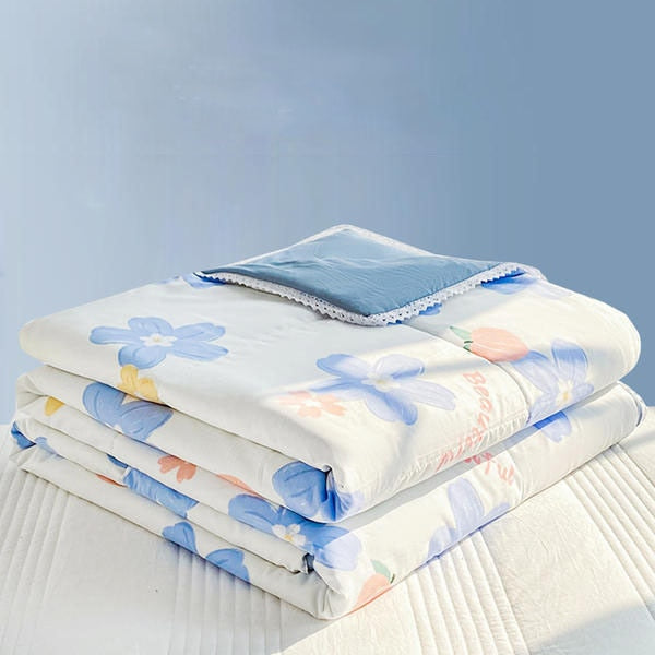 Flowers Soft Skin Friendly Summer Blanket Lace Super Soft Comfortable Quilted Quilt Thin Machine Wash Single Double Bed Quilts